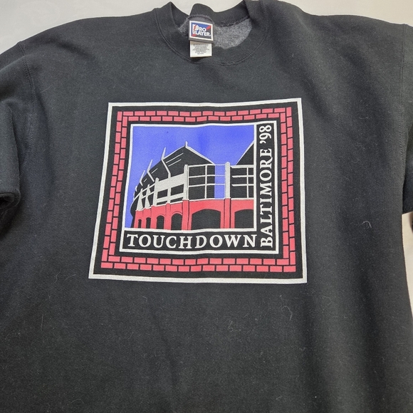 Vintage 1998 Baltimore Touchdown Stadium Sweatshirt Pro Player XL Black - Picture 7 of 11